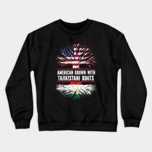 American Grown with Tajikistani Roots USA Flag Crewneck Sweatshirt